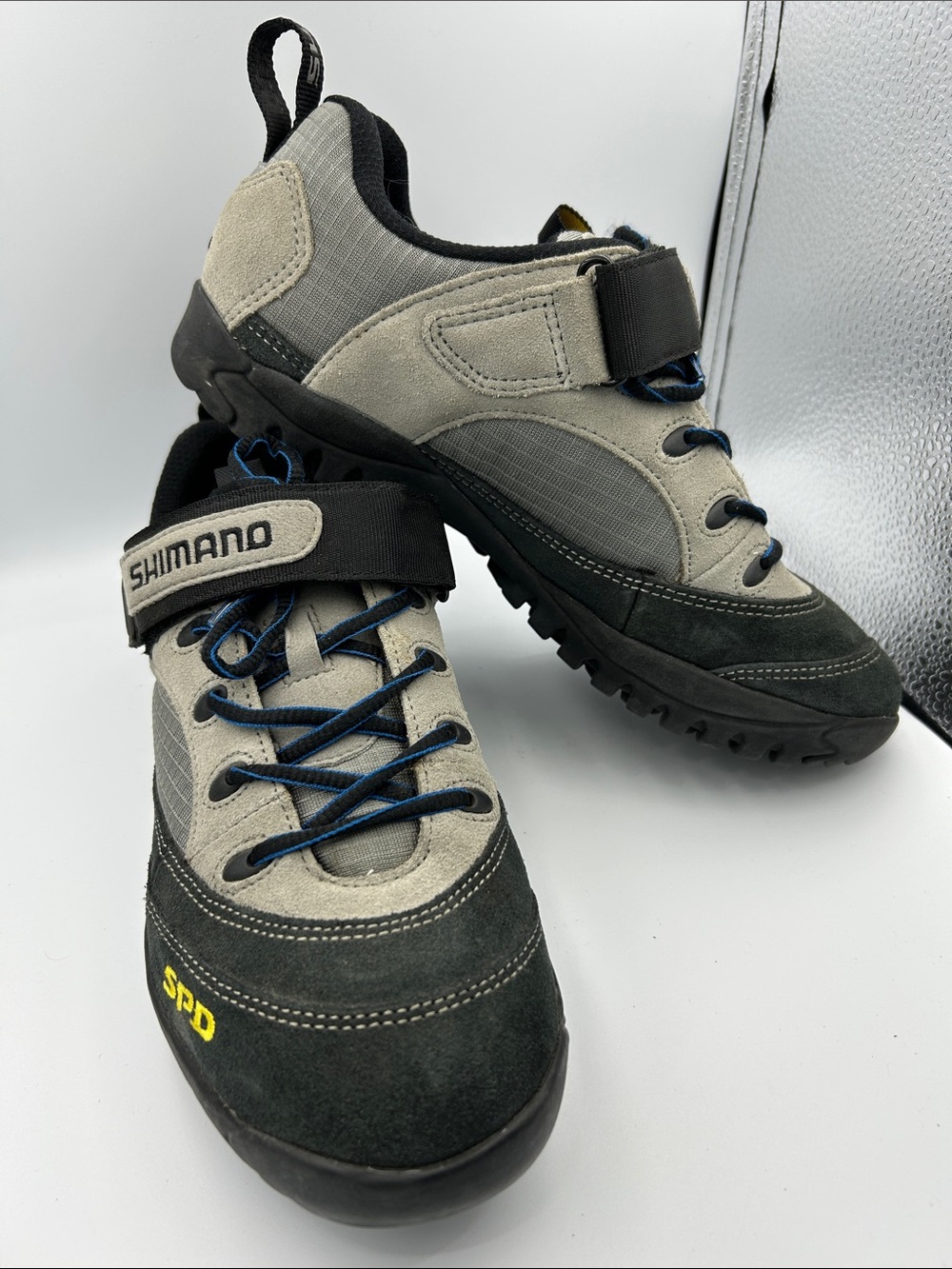 Shimano mens Gray, Black & Blue SPD, SH - M037 Cycling Shoes